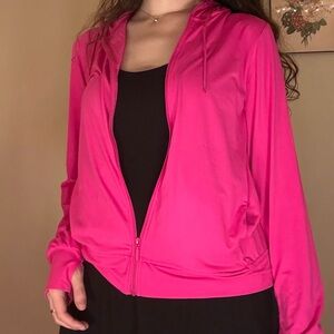 Hot Pink Zip Hoodie Jacket